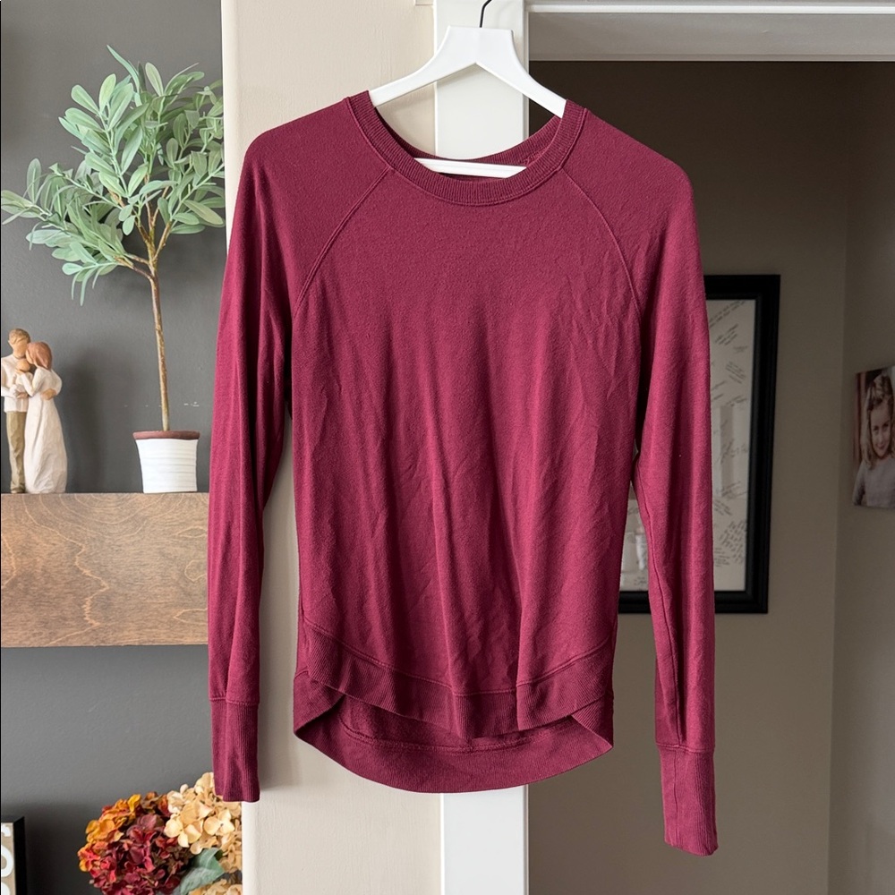 Athleta Maroon Long Sleeve Tee